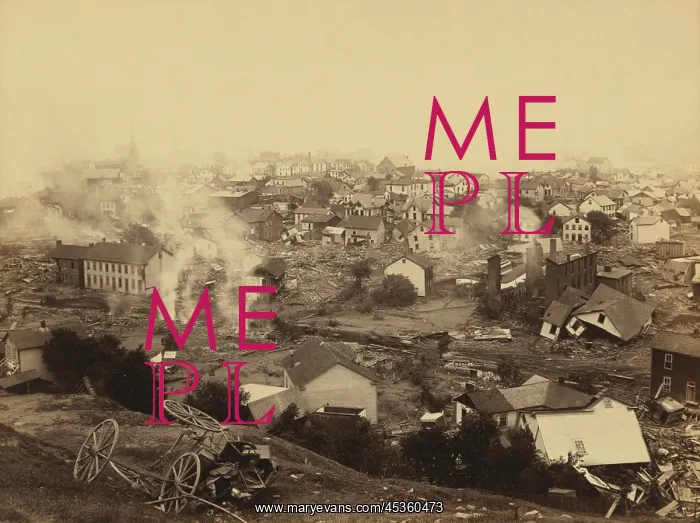 : General view of Johnstown from high ground after : General view of Johnstown from high ground after