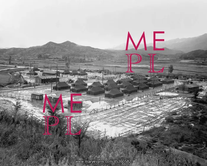 : General view of a Korean War MASH, Mobile Army Surgical : General view of a Korean War MASH, Mobile Army Surgical