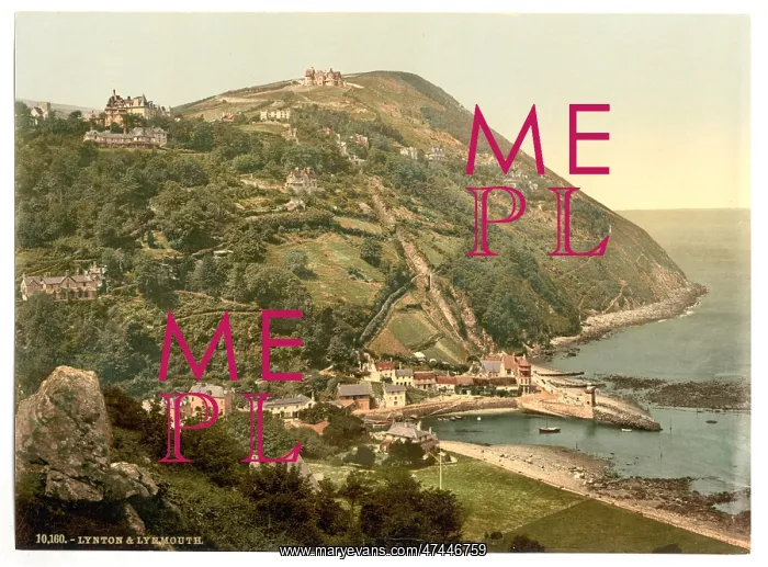 : General view, Lynton and Lynmouth, England : General view, Lynton and Lynmouth, England