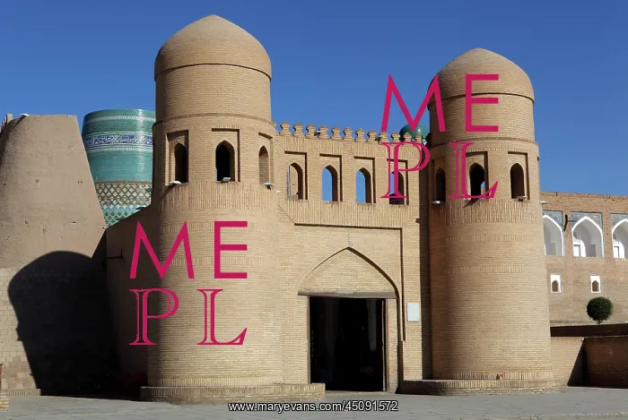 : Khiva. General view of main gate of Ichan-Kala, Ota Darvoza : Khiva. General view of main gate of Ichan-Kala, Ota Darvoza