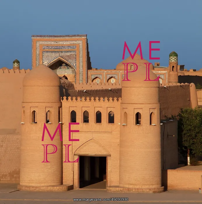 : Khiva. General view of main gate of Ichan-Kala, Ota Darvoza : Khiva. General view of main gate of Ichan-Kala, Ota Darvoza