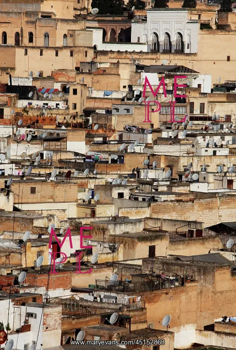 : Fez. General view of Medina rooftops, Fez, Morocco : Fez. General view of Medina rooftops, Fez, Morocco