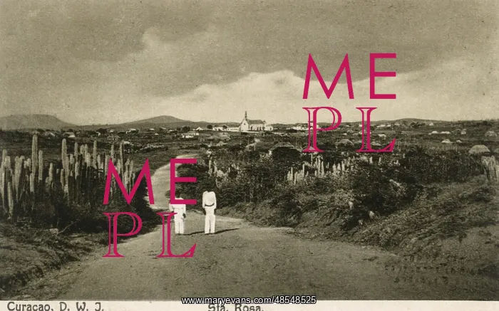  : General view of Santa Rosa with church, Curacao, West Indies
