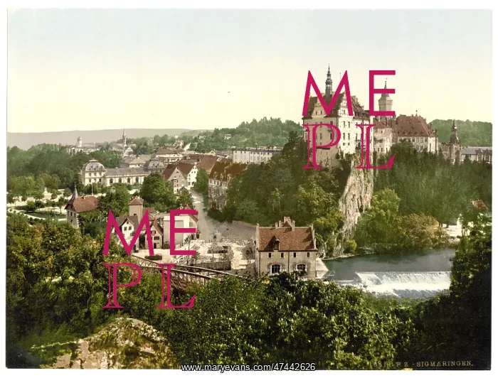 : General view, Sigmarungen (i.e. Sigmaringen), Hohenzollern : General view, Sigmarungen (i.e. Sigmaringen), Hohenzollern