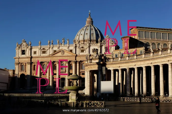  : Rome. General view of St Peter's Cathedral and Colonnade