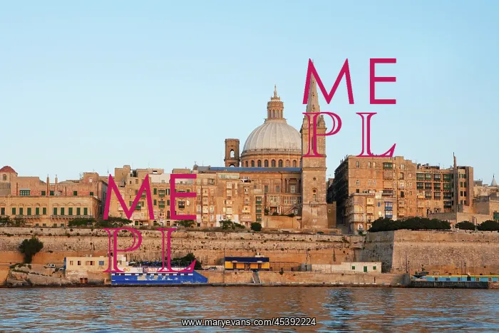 : Malta. General view of Valletta, Malta from the sea : Malta. General view of Valletta, Malta from the sea
