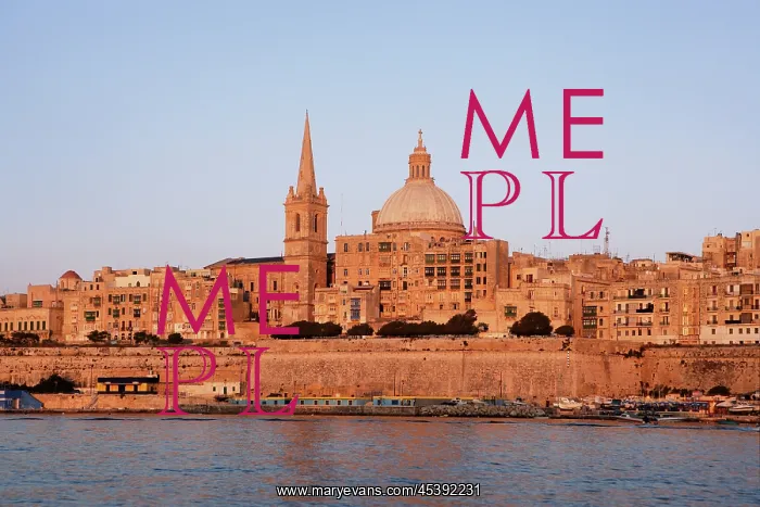 : Malta. General view of Valletta, Malta from the sea : Malta. General view of Valletta, Malta from the sea