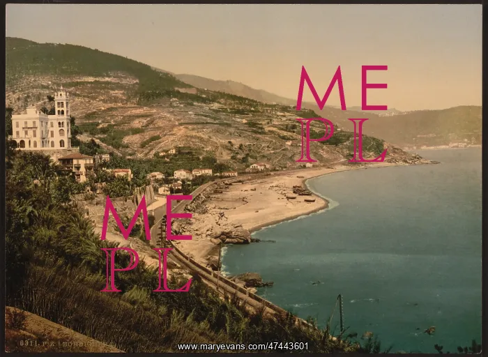 : General view from the west, Bordighera, Riviera : General view from the west, Bordighera, Riviera