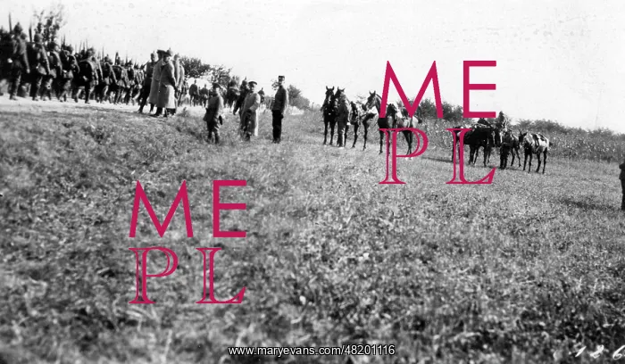  : General watches troops on the march, 1916