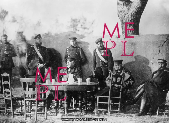 : General Wrangel with his staff, 1870 : General Wrangel with his staff, 1870