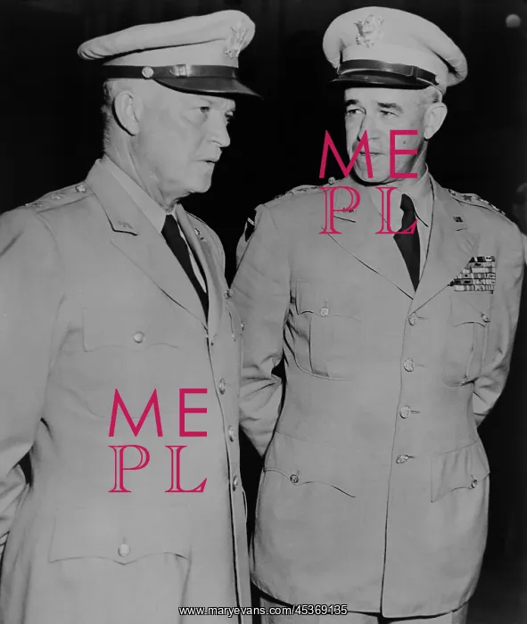 : Generals Dwight Eisenhower and Omar Bradley, July : Generals Dwight Eisenhower and Omar Bradley, July