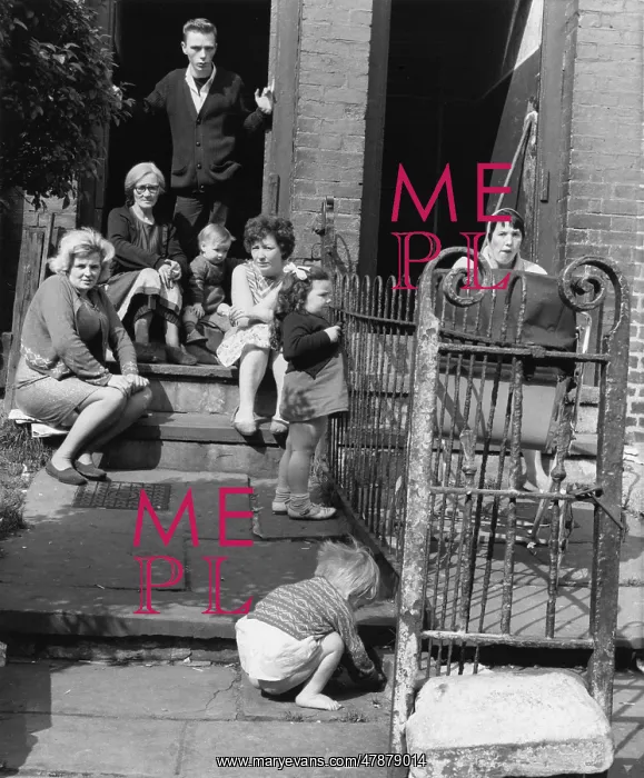 : Three Generations sit outside their house - Manchester : Three Generations sit outside their house - Manchester