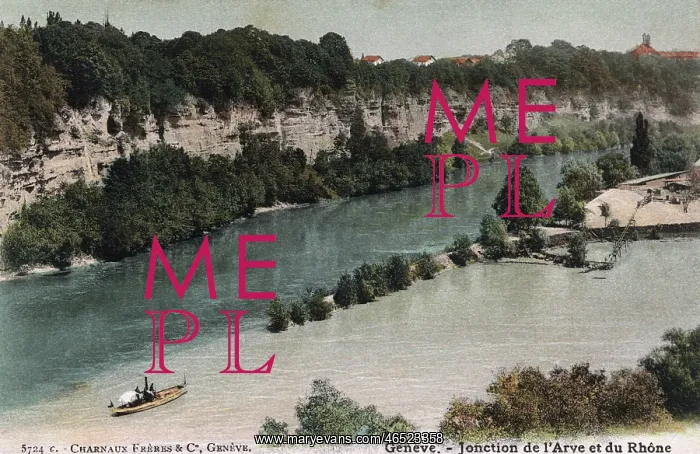  : Geneva, Switzerland, confluence of the Arve and Rhone River