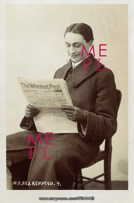 : Gentleman with his copy of The Winning Post : Gentleman with his copy of The Winning Post
