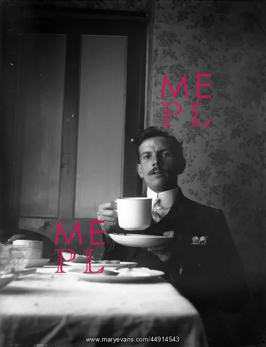 : Gentleman drinking a cup of tea : Gentleman drinking a cup of tea