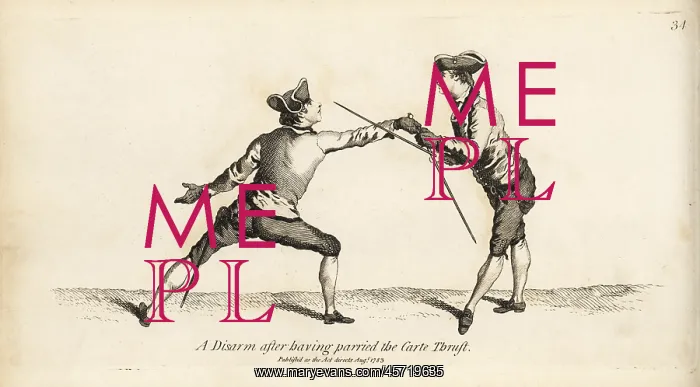 : Gentleman fencer disarming his opponent : Gentleman fencer disarming his opponent