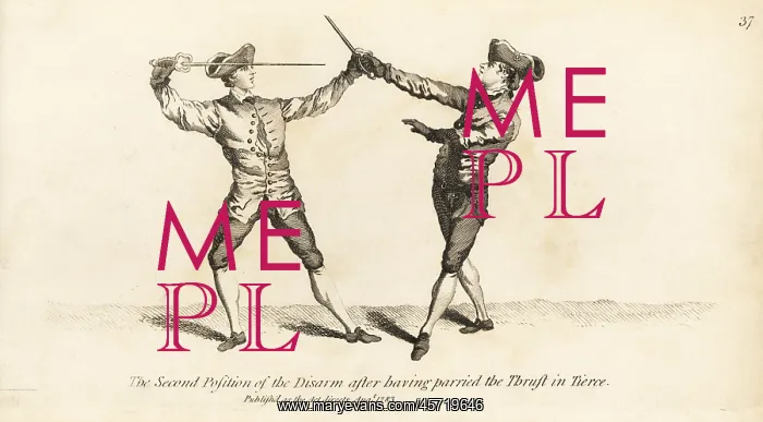 : Gentleman fencer disarming his opponent : Gentleman fencer disarming his opponent