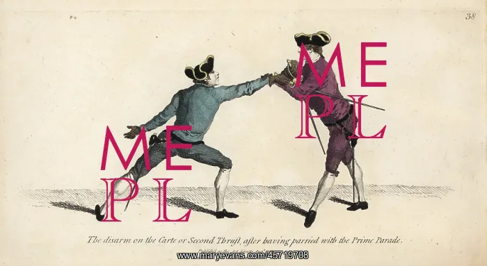 : Gentleman fencer disarming his opponent on : Gentleman fencer disarming his opponent on