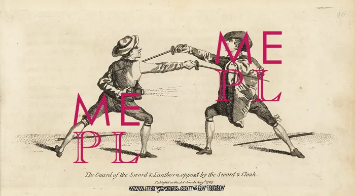 : Gentleman fencer in guard of sword and lantern : Gentleman fencer in guard of sword and lantern