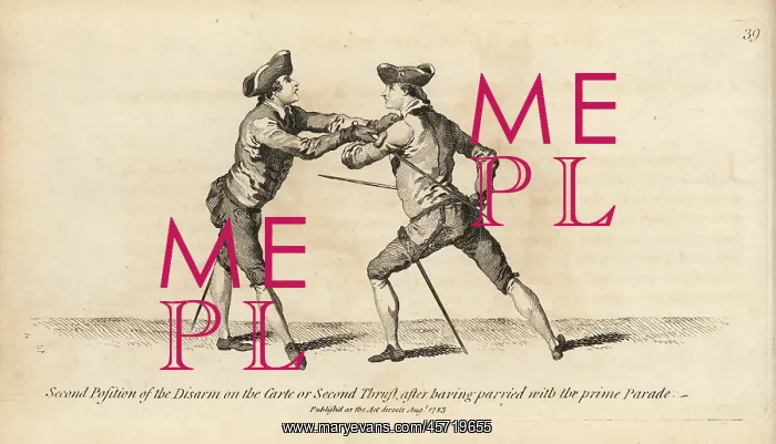: Gentleman fencer in the second position of : Gentleman fencer in the second position of