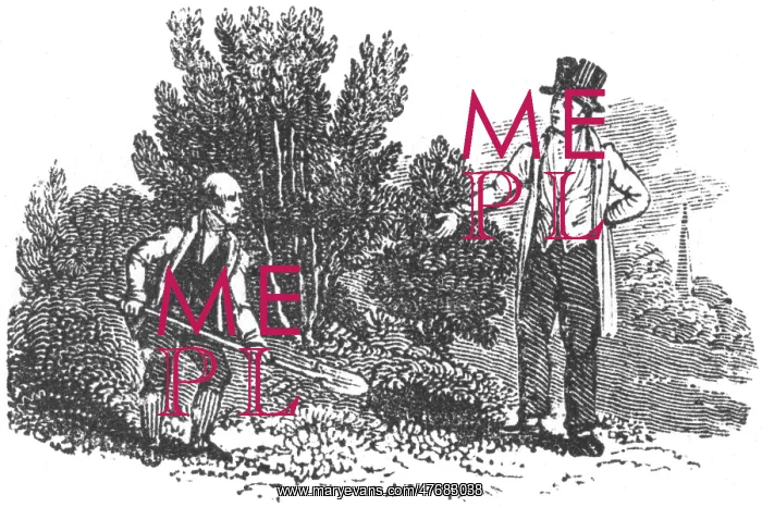 : Gentleman instructing gardener, c. 1800 : Gentleman instructing gardener, c. 1800