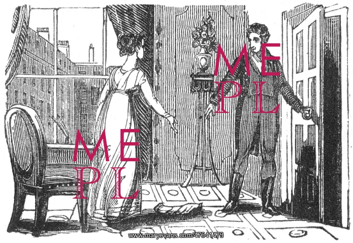 : Gentleman and lady in a room, c.1810 : Gentleman and lady in a room, c.1810