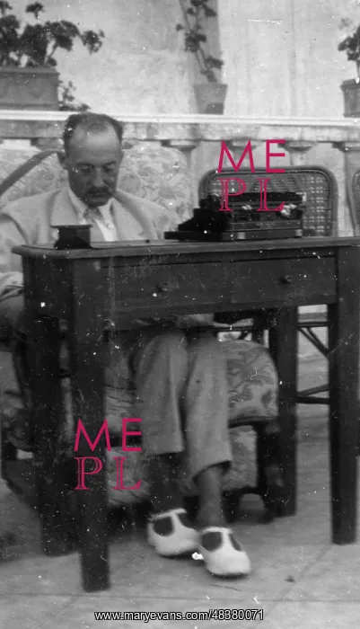 : Gentleman at his outdoor desk : Gentleman at his outdoor desk