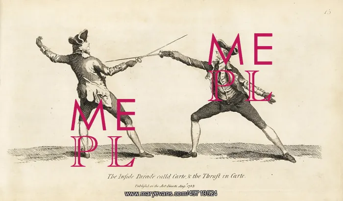 : Gentlemen fencers in Carte thrust and parry : Gentlemen fencers in Carte thrust and parry
