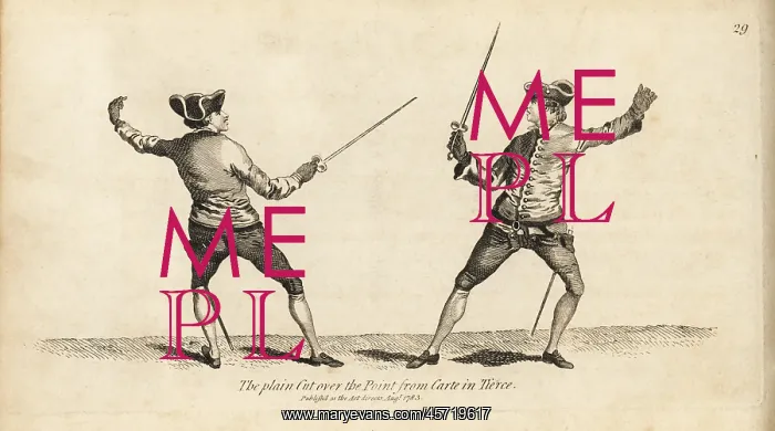 : Gentlemen fencers making the plain Cut over : Gentlemen fencers making the plain Cut over