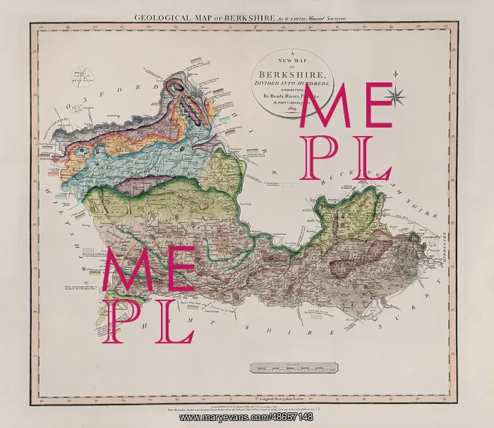 : Geological Map of Berkshire (William Smith, 1819) : Geological Map of Berkshire (William Smith, 1819)