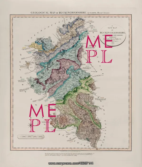 : Geological Map of Buckinghamshire (William Smith, 1820) : Geological Map of Buckinghamshire (William Smith, 1820)