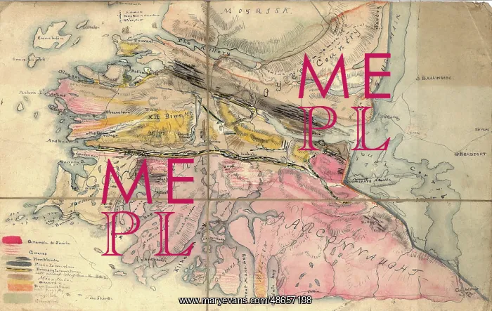 : Geological Map of Connemara, Ireland (Nimmo, c.1813) : Geological Map of Connemara, Ireland (Nimmo, c.1813)