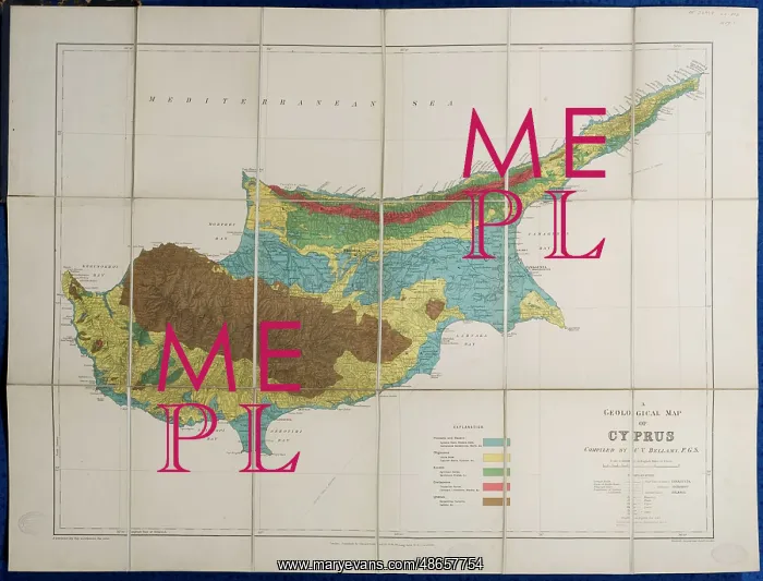 : Geological map of Cyprus (Bellamy, 1905) : Geological map of Cyprus (Bellamy, 1905)