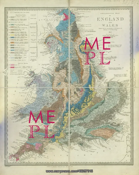 : Geological map of England and Wales (Murchison, 1843) : Geological map of England and Wales (Murchison, 1843)