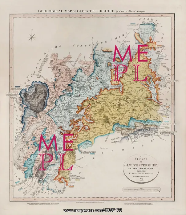  : Geological Map of Gloucestershire (William Smith, 1819)
