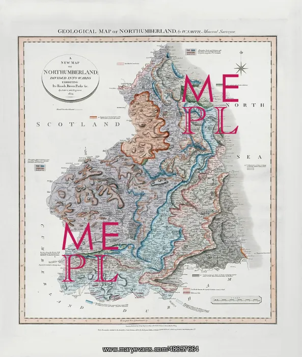  : Geological Map of Northumberland (William Smith, 1824)