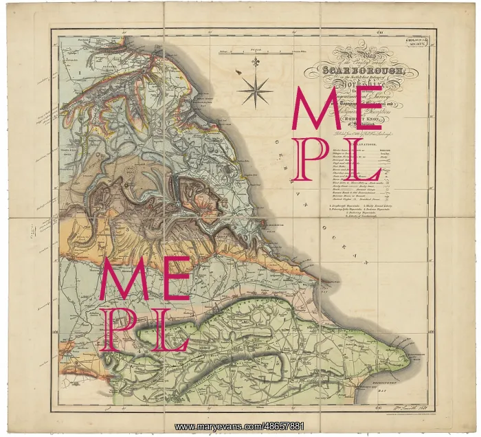 : Geological map of Scarborough (Smith, 1831) : Geological map of Scarborough (Smith, 1831)