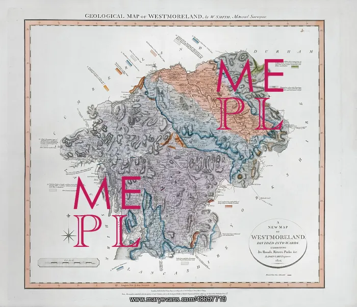 : Geological Map of Westmoreland (William Smith, 1824) : Geological Map of Westmoreland (William Smith, 1824)