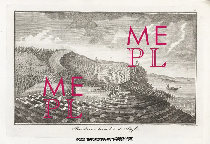 : Geologists exploring the basalt formations on Staffa, 1822