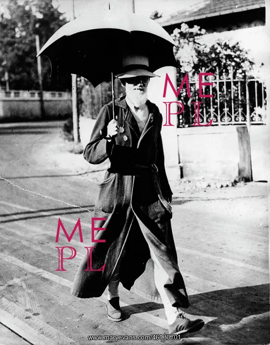 : George Bernard Shaw, playwright, out walking : George Bernard Shaw, playwright, out walking