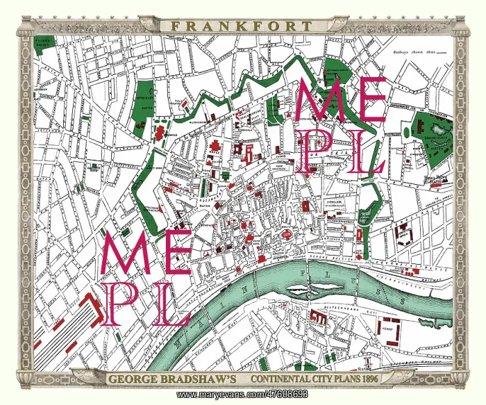 : George Bradshaw map of Frankfurt, Germany : George Bradshaw map of Frankfurt, Germany