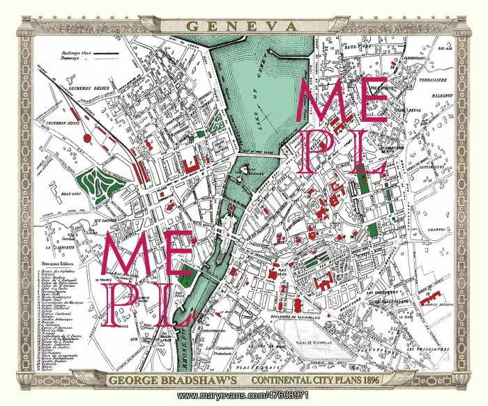 : George Bradshaw map of Geneva, Switzerland : George Bradshaw map of Geneva, Switzerland