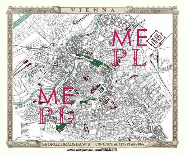 : George Bradshaw map of Vienna, Austria : George Bradshaw map of Vienna, Austria