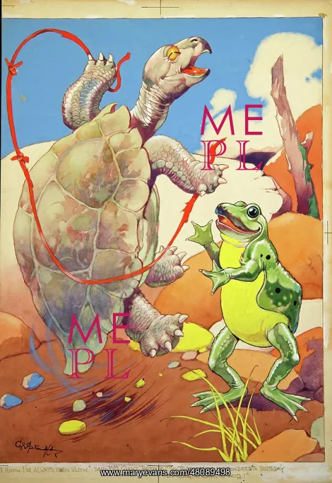 : George Ernest Studdy, giant tortoise and frog : George Ernest Studdy, giant tortoise and frog