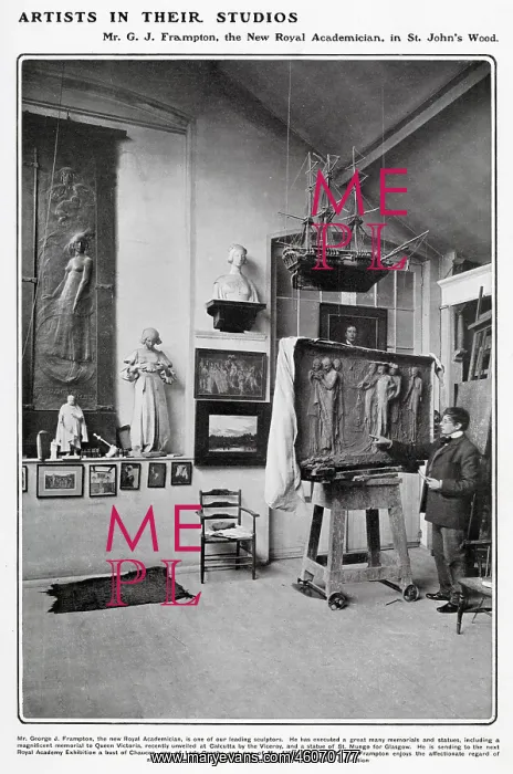 : George Frampton in his studio : George Frampton in his studio