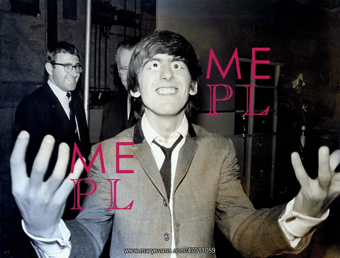: George Harrison of The Beatles, with fake eyeballs : George Harrison of The Beatles, with fake eyeballs