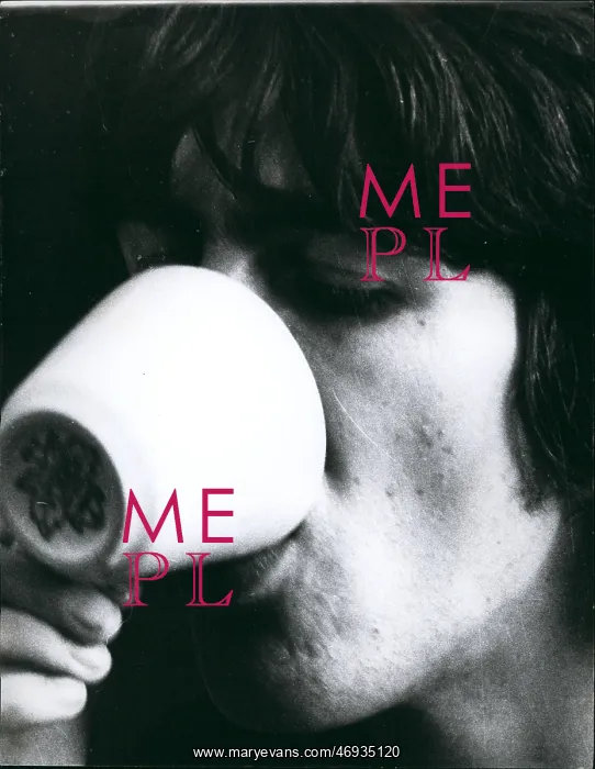 : George Harrison of The Beatles pop group, cup of tea : George Harrison of The Beatles pop group, cup of tea