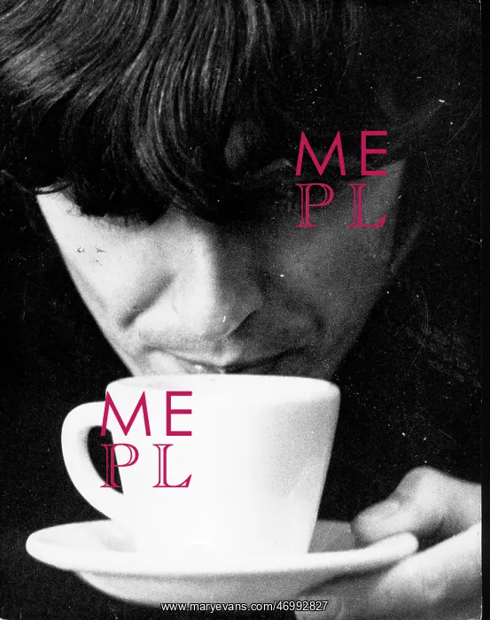 : George Harrison of The Beatles pop group, cup of tea : George Harrison of The Beatles pop group, cup of tea