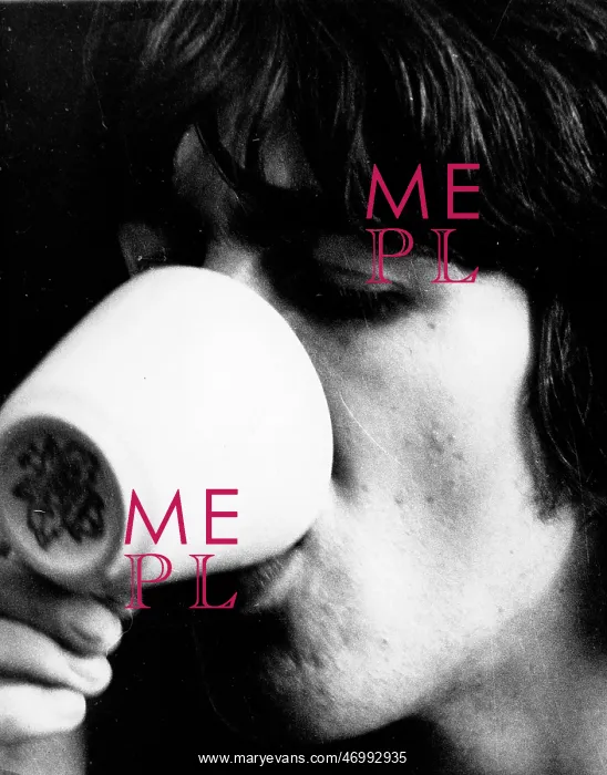 : George Harrison of The Beatles pop group, cup of tea : George Harrison of The Beatles pop group, cup of tea