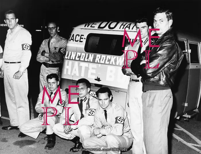 : George Lincoln Rockwell (right) poses with the : George Lincoln Rockwell (right) poses with the